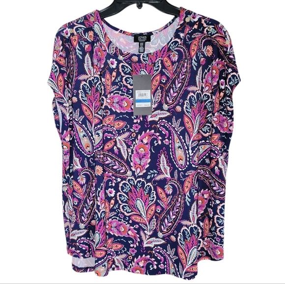 Jones New York Purple and Pink Relaxed Blouse - Picture 1 of 5